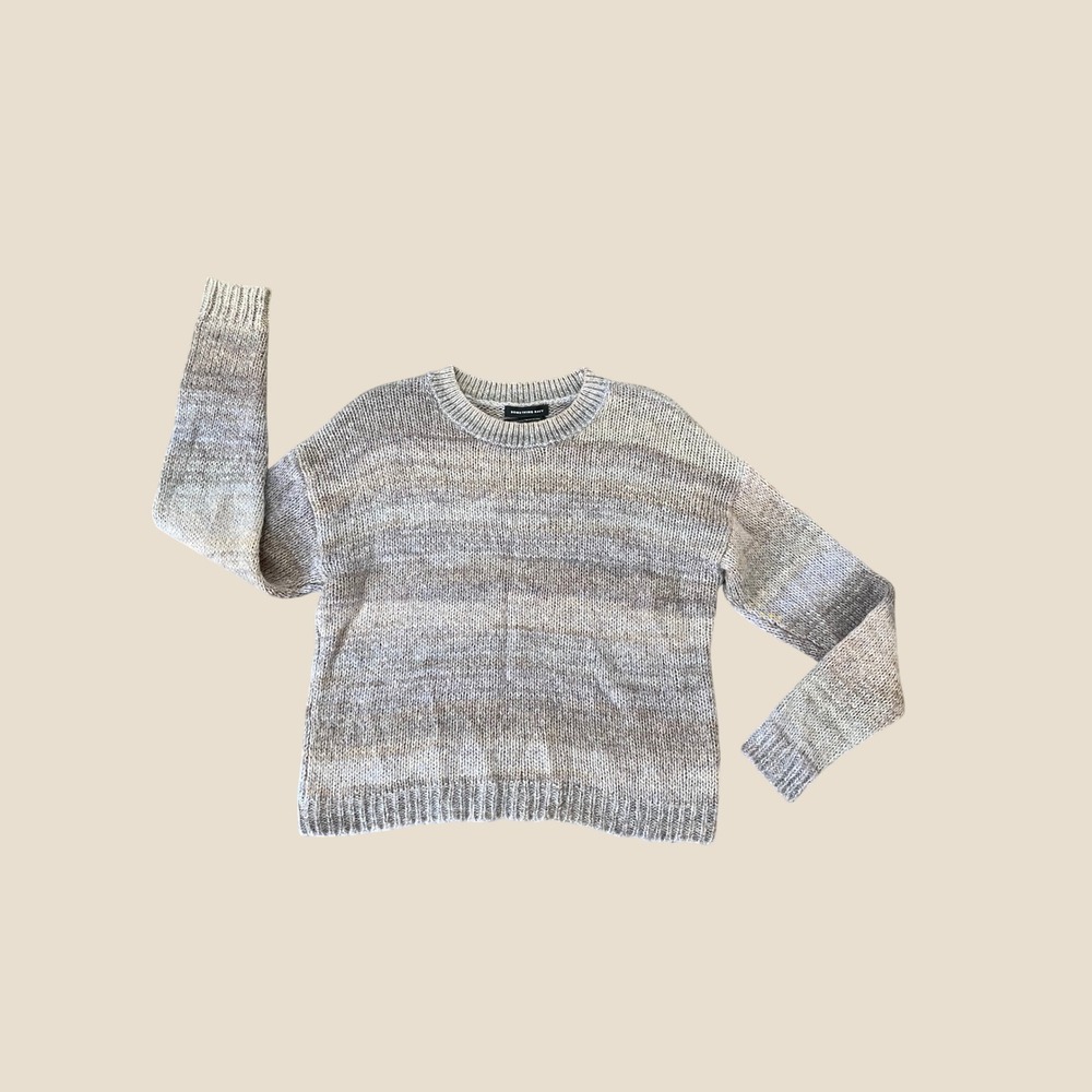 Something Navy Sweater L Neutral‎ Ombre Mohair Wool Cottagecore Scandi Earthy